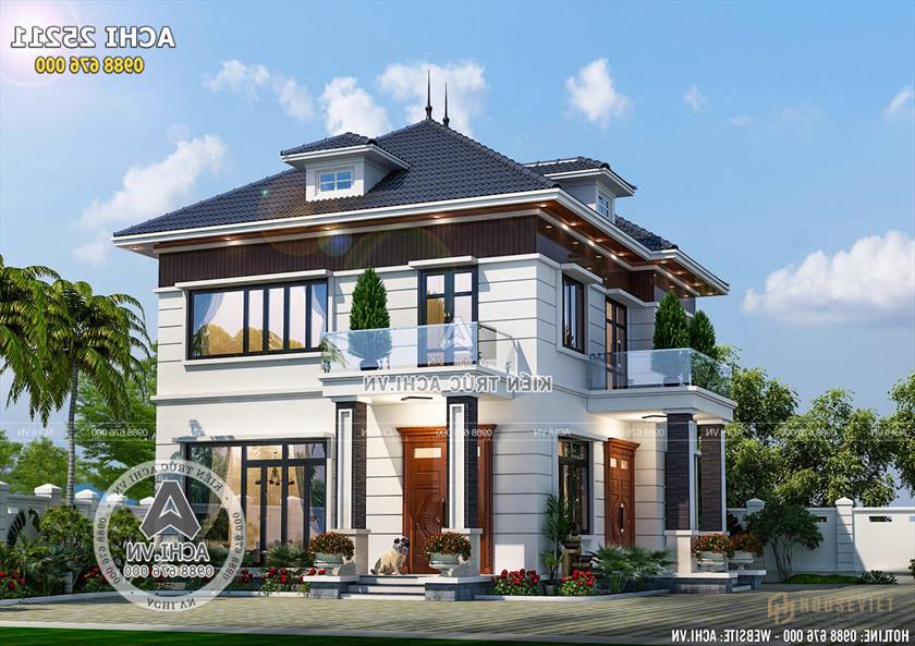 Mẫu nhà vuông 2 tầng 85m2 đẹp tại Hà Nội - ACHI 25211