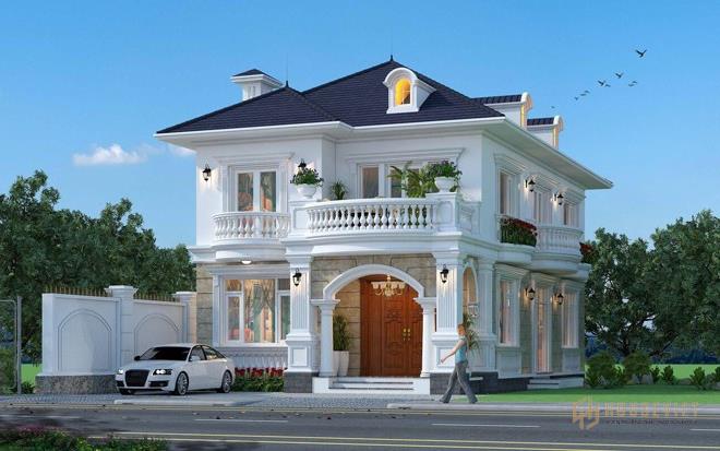 Mẫu biệt thự mini 2 tầng tân cổ điển