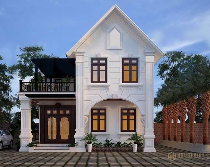 Mẫu biệt thự mini 2 tầng tân cổ điển