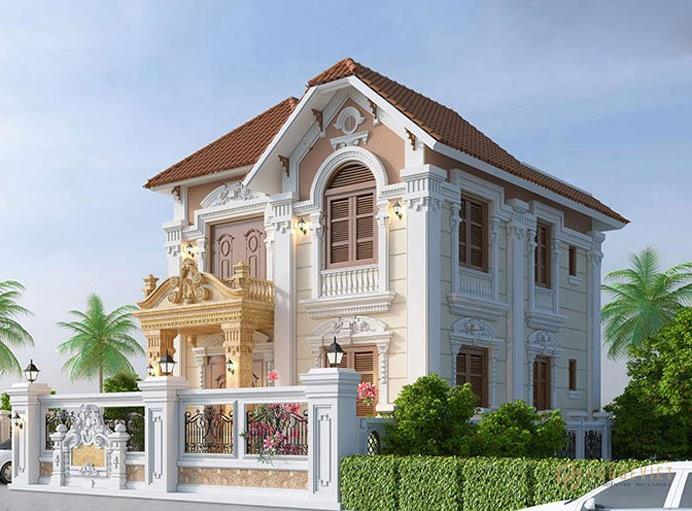 Sự sang trọng đẳng cấp của biệt thự mini 2 tầng tân cổ điển