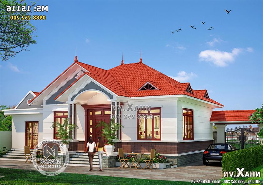 Hình ảnh: Vẻ đẹp của bản vẽ nhà mái thái 4 phòng ngủ ở nông thôn