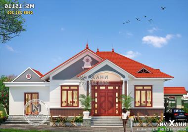 FULL bộ bản vẽ nhà cấp 4 mái thái có 3 phòng ngủ - MS 15116