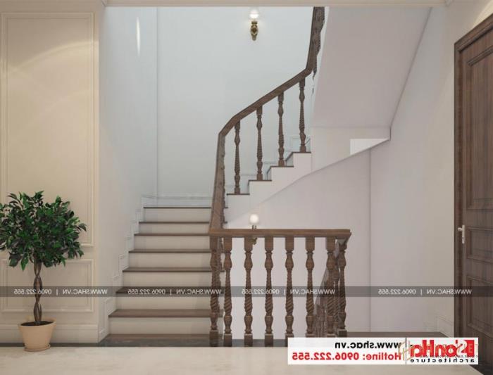 Thiết kế nội thất gầm cầu thang nhà ống cổ điển pháp tại Hà Nội 