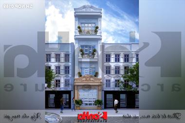 Mẫu thiết kế nhà phố cổ điển Pháp 4 tầng diện tích 4,3x20m tại Hà Nội - SH NOP 0169