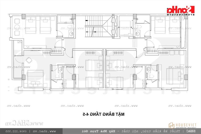 Thiết kế công năng tầng 4 và tầng 5 khách sạn