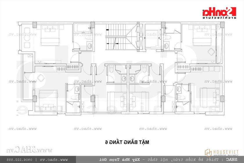 Thiết kế công năng tầng 6 của khách sạn