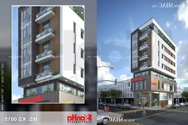 Thiết kế khách sạn 8 tầng phong cách hiện đại - KS 0015