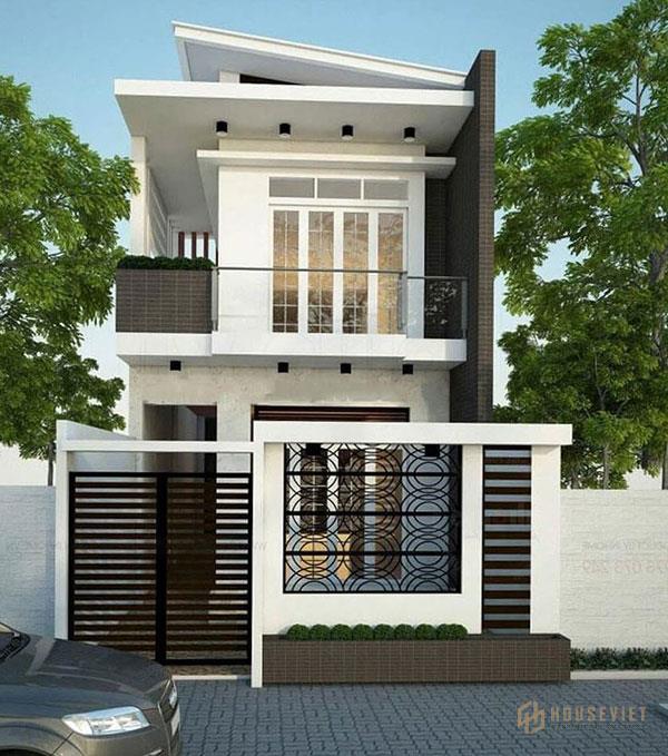 Nhà 2 tầng 60m2 tông màu trắng xám