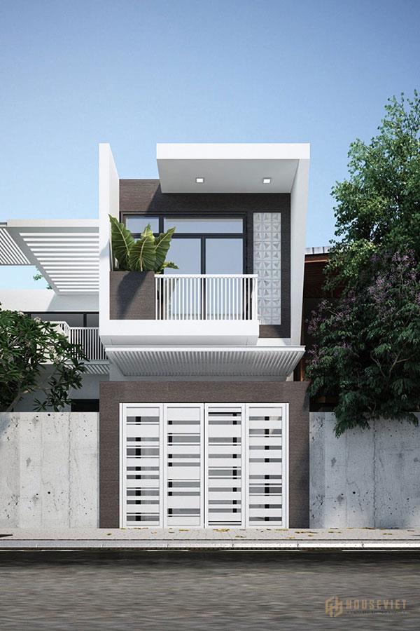 Mẫu nhà trắng xám tinh tế