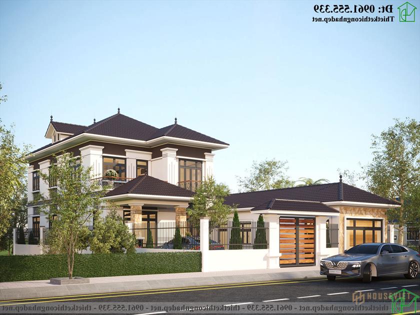 Biệt thự 2 tầng mái thái 9x20m NDMN2T13 kiểu Nhật