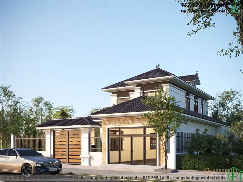 Thiết kế và thi công biệt thự 2 tầng mái thái 9x20m NDMN2T13 kiểu Nhật