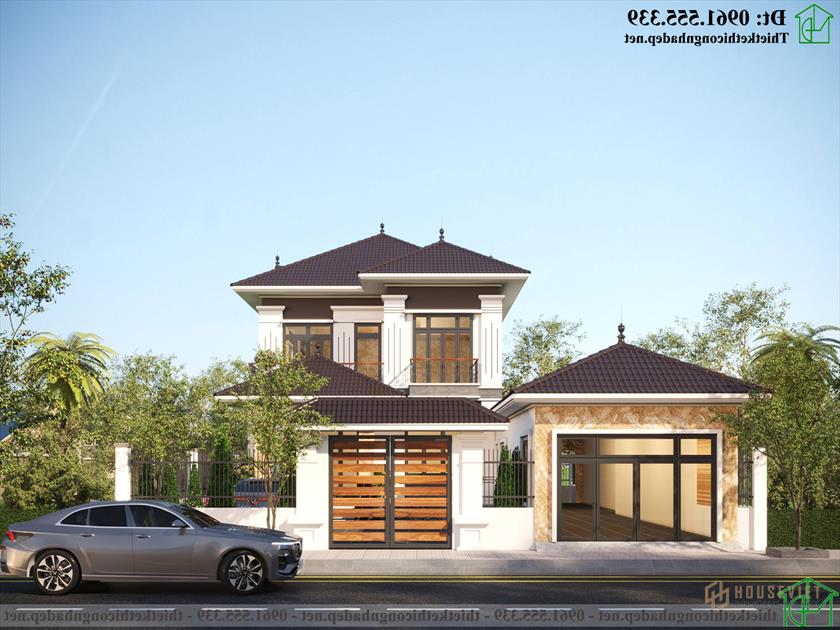 Nhà 2 tầng mái thái 9x20m NDMN2T13 kiểu Nhật