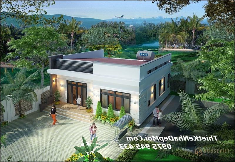 Nhà cấp 4 hình vuông 3 phòng ngủ