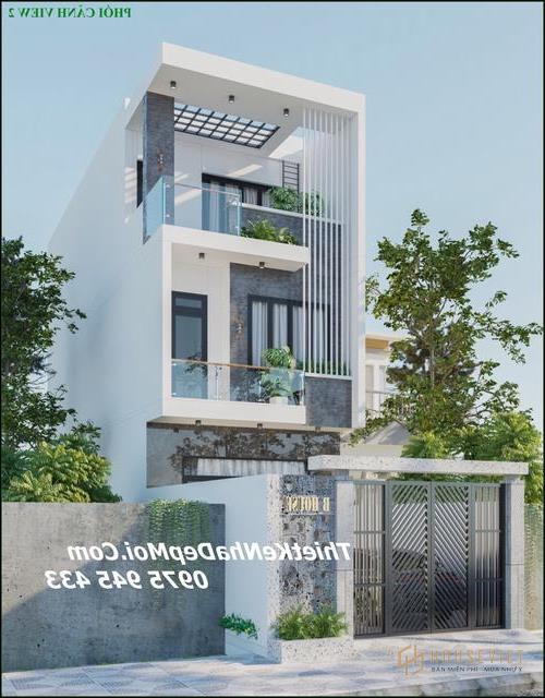 Mẫu nhà 2 tầng rưỡi 5x16m