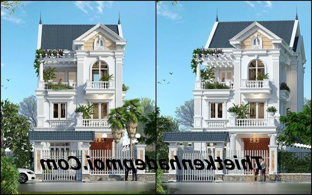Biệt thự 3 tầng mặt tiền 8m mái thái 2020