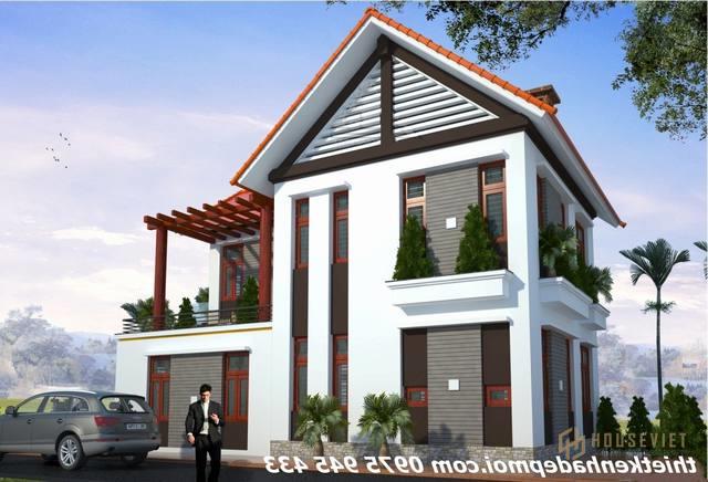 Mẫu nhà vườn 1 trệt 1 lầu 8x12 ở quê mái thái