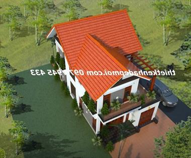 Mẫu nhà biệt thự 8×12 2 tầng thiết kế đẹp có sân vườn anh Sơn