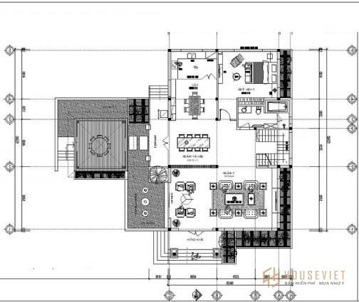 Mẫu biệt thự 2 tầng hình chữ L đẹp