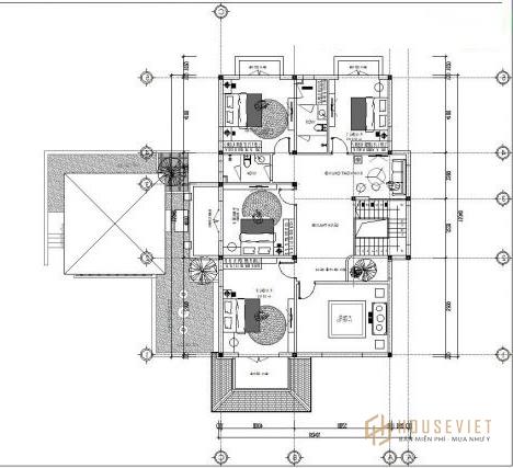 Mẫu biệt thự 2 tầng hình chữ L đẹp
