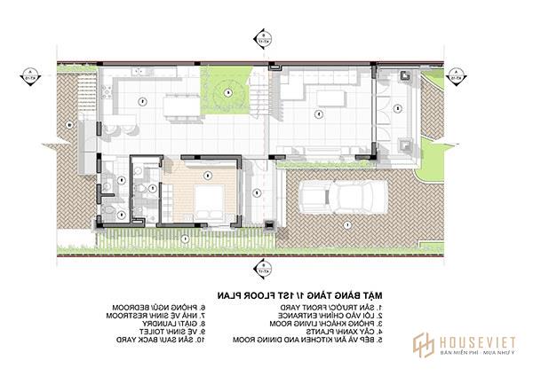 Mẫu biệt thự 2 tầng hình chữ L đẹp