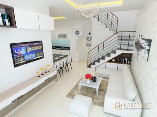 Không gian phòng khách bếp liên thông với nhau