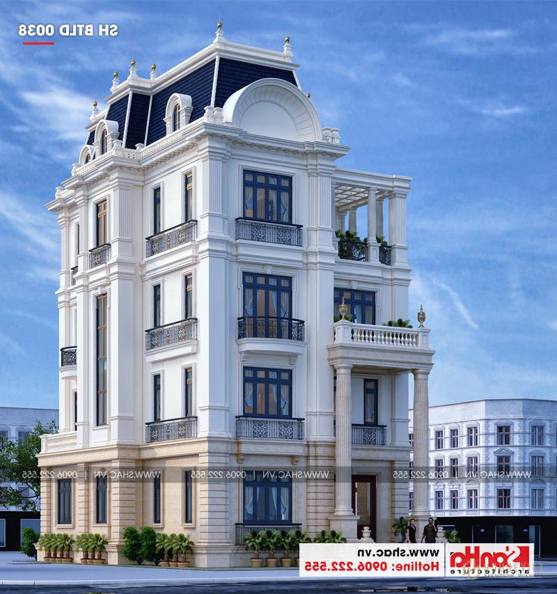 Biệt thự lâu đài cổ điển Châu Âu 1 trệt 175m2 nổi bật với gam màu đẹp 