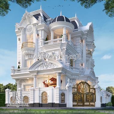 Mẫu thiết kế biệt thự 3 tầng kiểu Pháp (TGĐ: Anh Hải - Hòa Bình) BT32671