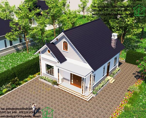 Phối cảnh tổng thể mẫu nhà cấp 4 nông thôn NDNC468