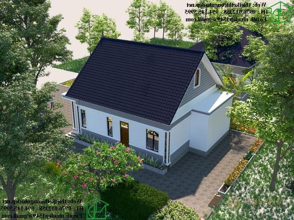 Tổng thể mẫu thiết kế nhà cấp 4 mái thái NDNC468