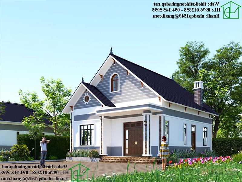 Nhà cấp 4 mái thái đơn giản tại Hải Dương 9,6 × 13,5m NDNC468