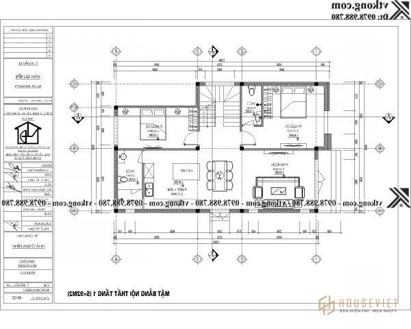 Không gian mẫu nhà phố 8x12m mái bằng tại Thái Nguyên