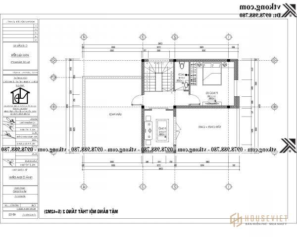 Không gian mẫu nhà phố 8x12m mái bằng tại Thái Nguyên