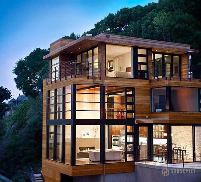 Ảnh 4: Nhà lắp ghép 3 tầng cũng có những ưu điểm nổi bật của thiết kế nhà lắp ghép đó là diện tích sử dụng của mẫu nhà này rộng rãi hơn rất nhiều.