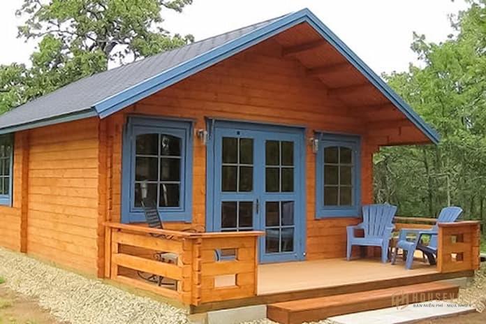 Ảnh 8: Nhà lắp ghép làm bằng gỗ với thiết kế bên ngoài đơn giản nhưng hài hòa