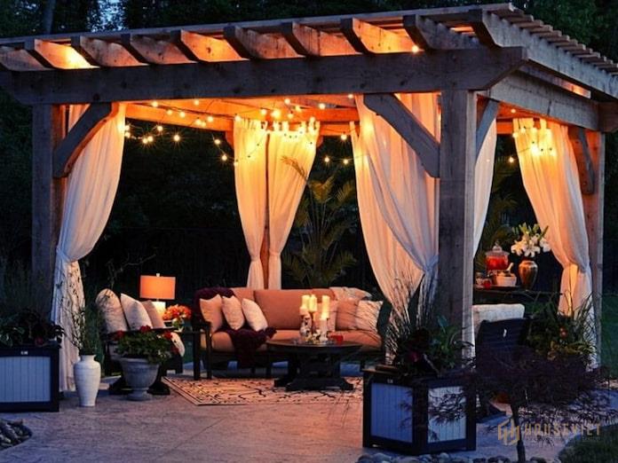 Ảnh 13: hiết kế tạo ra sự lãng mãn, ấm cúng cho không gian ngôi nhà đã giải đáp cho câu hỏi công dụng của pergola là gì