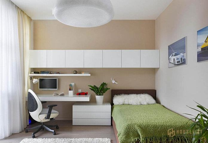 Ảnh 11: Nội thất phòng ngủ nhà ống mái bằng