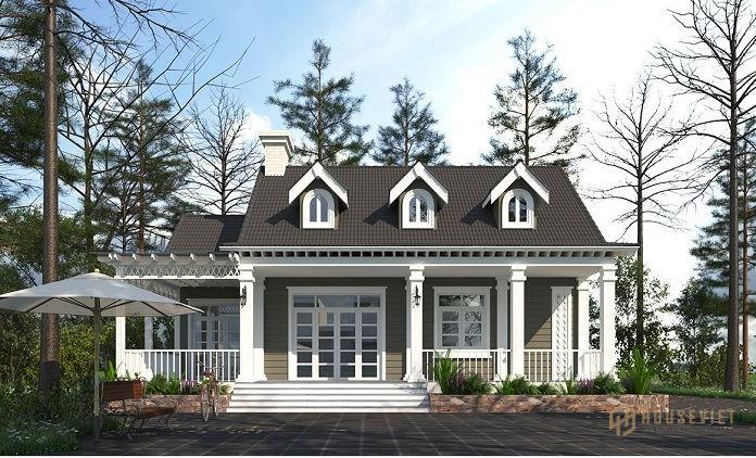 Ảnh 12: Trộn các màu sơn với các màu tương phản để tạo ra một mẫu ngoại thất độc đáo