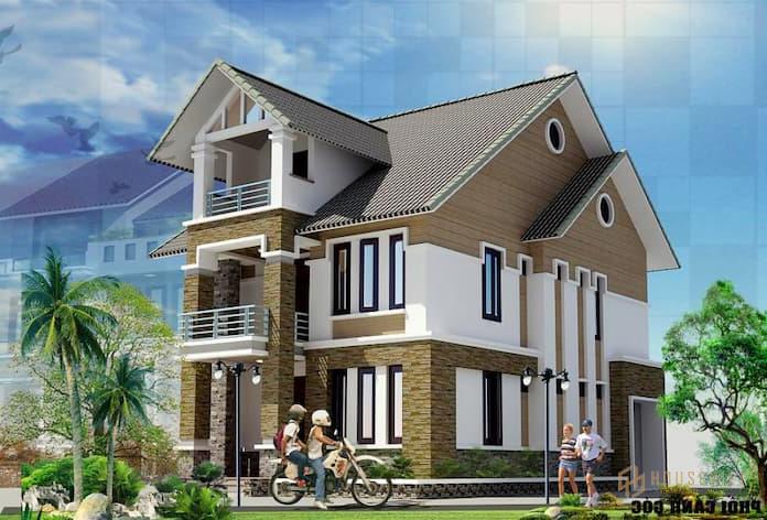 Ảnh 13: Việc lựa chọn các gam màu kết hợp với nhau cần được chú ý nhiều hơn để tăng tính thẩm mỹ cho kiến ​​trúc nhà vuông