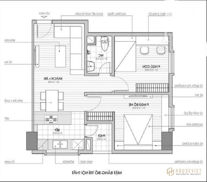 Ảnh 27: Bản vẽ thiết kế căn hộ 50m2 đầy đủ tiện nghi và hiện đại