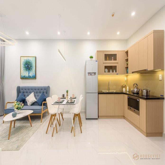 Ảnh 12: Không gian bếp của căn hộ thông thoáng và rộng rãi