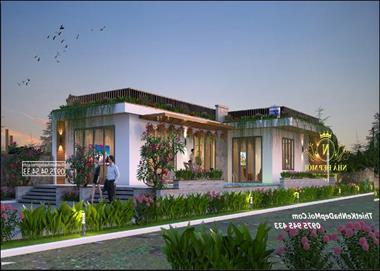 Cập nhật các mẫu nhà vườn trệt nóc Thái kiểu biệt thự xây ở quê lớn nhỏ