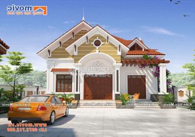 Mẫu nhà 1 tầng tân cổ điển mái thái đẹp - MV1822