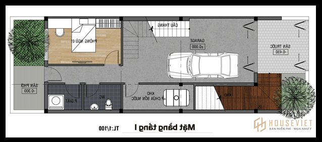 Mẫu thiết kế nhà ống 3 tầng 4x11