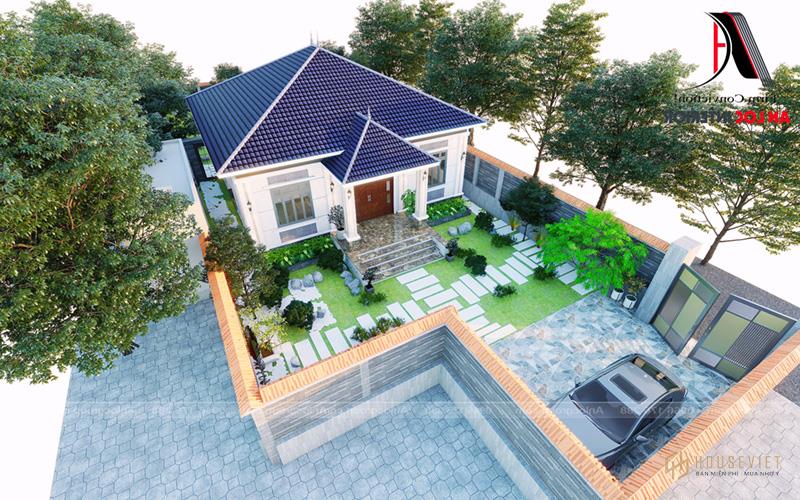 Khu sân vườn rộng rãi mang đến cảm giác thoải mái, dễ chịu