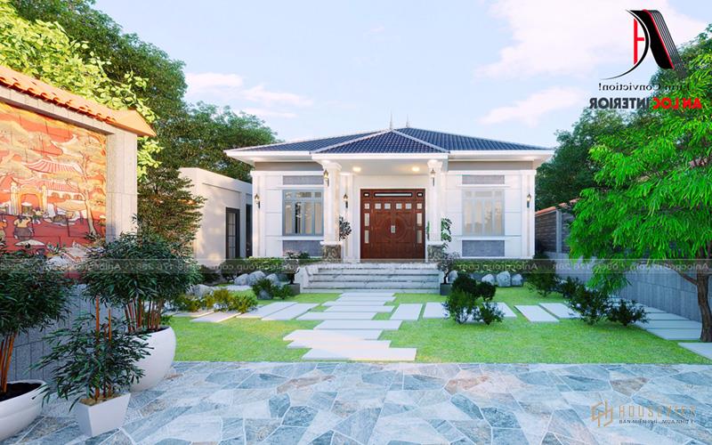 Mẫu biệt thự vườn sử dụng lối lát gạch