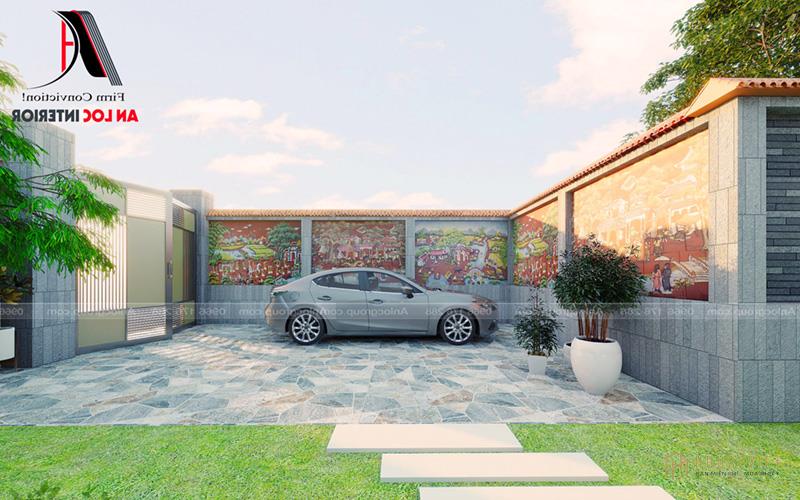 Khu vực tường được tô điểm bằng những bức tranh độc đáo