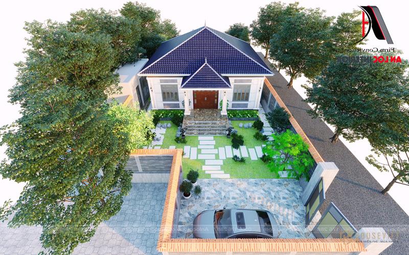 Tổng thể thiết kế biệt thự vườn khi nhìn từ trên cao