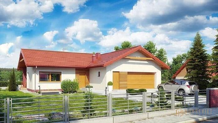 Mẫu nhà cấp 4 hình chữ L có 4 phòng ngủ mái tôn đẹp, tiết kiệm