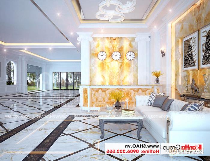 Phương án thiết kế quầy lễ tân khách sạn 2 sao bằng vật liệu cao cấp 