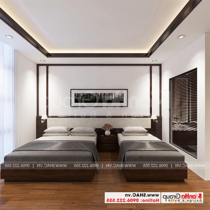 Mẫu nội thất phòng ngủ 2 tầng khách sạn tân cổ điển 2 sao 